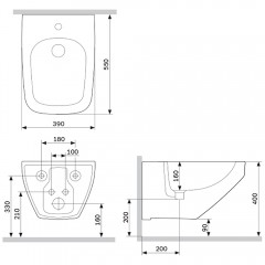 Биде подвесное Am.Pm Inspire V2.0 C50A3411WH