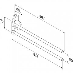 Полотенцедержатель двойной поворотный Am.Pm X-Joy A85A32600