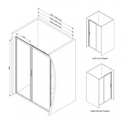 Душевая дверь Am.Pm Gem W90G-140-1-195BM