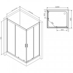 Душевое ограждение Am.Pm Gem W90G-404-100280MT