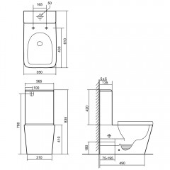 Унитаз SantiLine SL-5028 безободковый торнадо