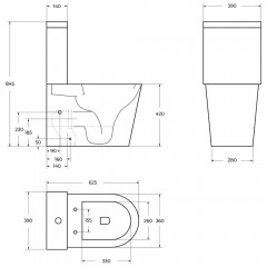 Унитаз BelBagno Flay-tor BB2149CP-TOR+BB2149T+BB865SC безободковый торнадо