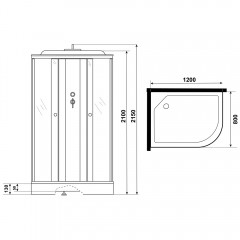 Душевая кабина Niagara Eco E120/80/13L/MT