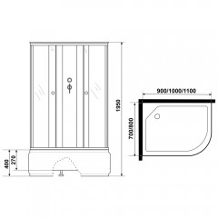 Душевая кабина Niagara Eco E90/70/40L/TN/BK