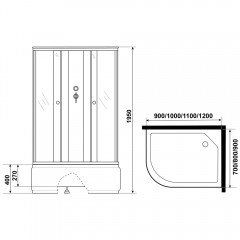 Душевая кабина Niagara Promo P90/70/40R/MT/BK