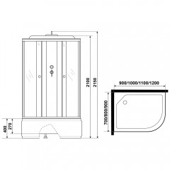 Душевая кабина Niagara Promo P120/90/40L/MT