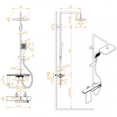 Душевая система RGW SP-35B термостат