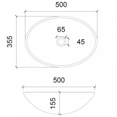 Раковина накладная стеклянная Abber Glas AK2303