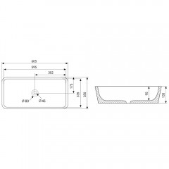 Раковина накладная Abber Rechteck AC2204MDG