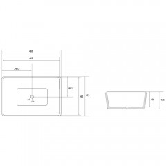 Раковина накладная Abber Rechteck AC2212