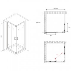 Душевое ограждение Abber Schwarzer Diamant AG020905