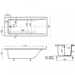 Ванна из литьевого мрамора Delice France Diapason 175x80 DLR330021