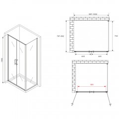 Душевое ограждение Abber Sonnenstrand AG04100C-S80