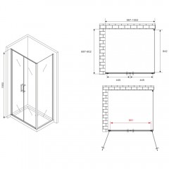 Душевое ограждение Abber Sonnenstrand AG04100C-S90