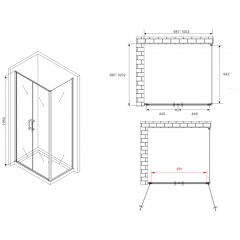 Душевое ограждение Abber Sonnenstrand AG04100C-S100