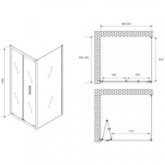 Душевое ограждение Abber Sonnenstrand AG07090B-S90B