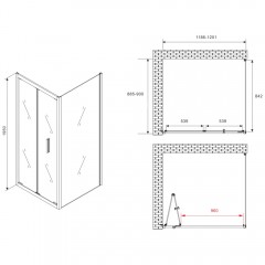 Душевое ограждение Abber Sonnenstrand AG07120B-S90B