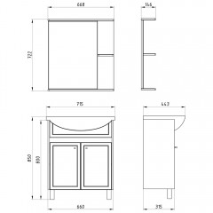 Тумба с раковиной ASB-Mebel Альпина 70