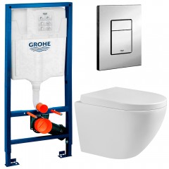 Инсталляция Grohe 38772001 + унитаз Bloomix Trend MD1203R/UF02 безободковый с сиденьем