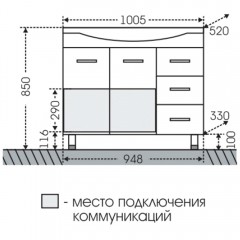 Тумба под раковину СаНта Эльбрус 100 201107