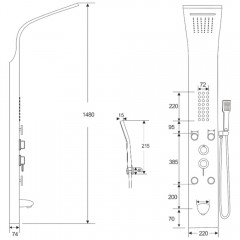 Душевая панель Cerutti Victoria RG CT9977