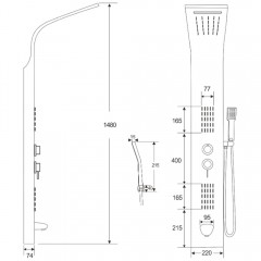 Душевая панель Cerutti Virginia MW CT9982