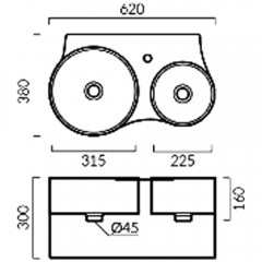 Раковина Cerutti Double Ami CT9701