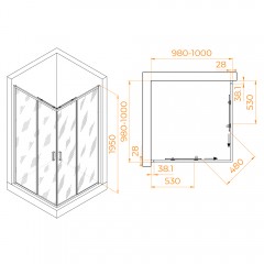 Душевое ограждение RGW Passage PA-39B 100x100 03083900-14