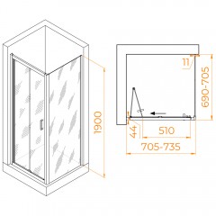 Душевое ограждение RGW Passage PA-132 70x70 060813277-11