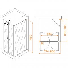 Душевое ограждение RGW Passage PA-144B 80x90 060814489-14