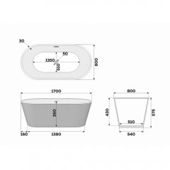 Ванна акриловая Delice France Caresse 170x80 розовый DLR440101P