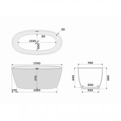 Ванна акриловая Delice France Rondo 170x76 зелёный DLR440104G