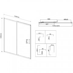 Душевая дверь Vincea City VDS-5CT120MT