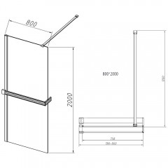 Душевое ограждение Vincea Walk-In HR VSW-4HR800CL