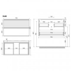 Тумба под раковину Sancos Delta DL80GR