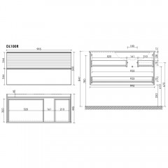 Тумба под раковину Sancos Delta DL100RGR