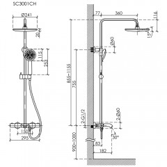 Душевая система Sancos Game SC3001CH термостат