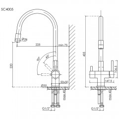 Смеситель для кухни Sancos Arno SC4005BG