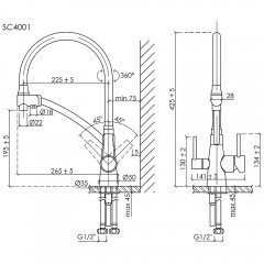 Смеситель для кухни Sancos Eri SC4001MB