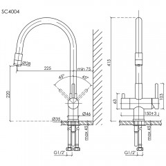 Смеситель для кухни Sancos Lucia SC4004BG