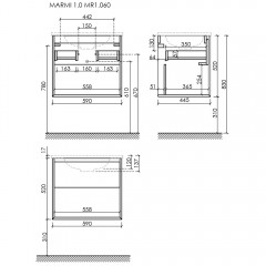 Тумба под раковину Sancos Marmi 1.0 MR1.060ECH