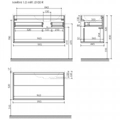 Тумба под раковину Sancos Marmi 1.0 MR1.0100REG