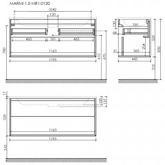 Тумба под раковину Sancos Marmi 1.0 MR1.0120ECH
