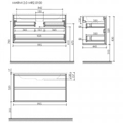Тумба под раковину Sancos Marmi 2.0 MR2.0100EG