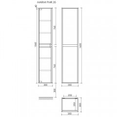 Пенал Sancos Marmi PMR35EG