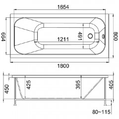 Ванна акриловая Jacob Delafon Trocadero 180x80 E6D355RU-00