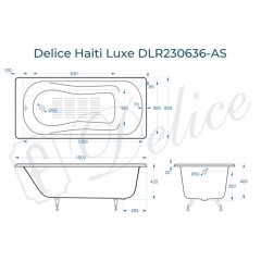 Ванна чугунная Delice France Haiti Luxe 150x80 DLR230636-AS