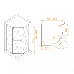 Душевое ограждение RGW Passage PA-081B 100x100 35088100-14