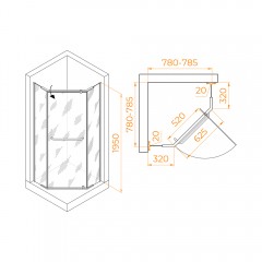 Душевое ограждение RGW Passage PA-081B 80x80 35088188-24