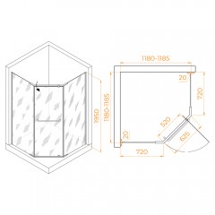 Душевое ограждение RGW Passage PA-081B 120x120 35088122-24